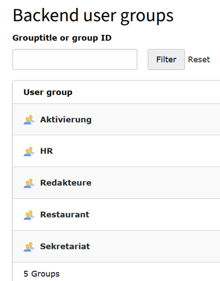Benutzerverwaltung mit individuellen Benutzerberechtigungen
