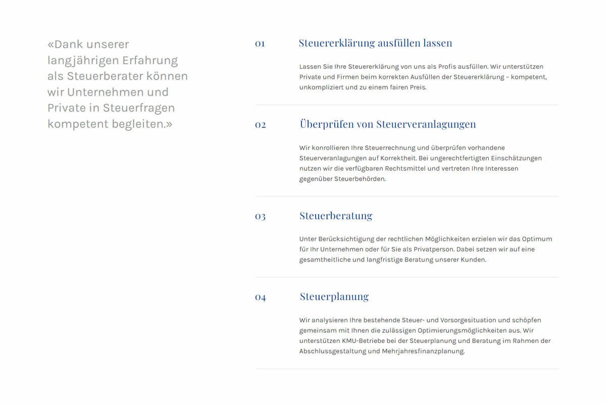 Responsive Mobile Webauftritt von zottermedia für Treuhandbuero Altdorf
